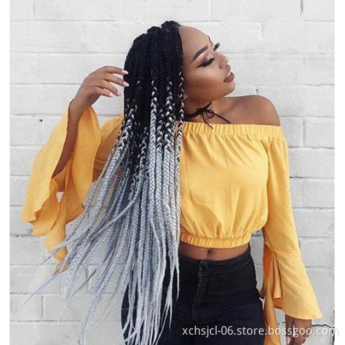 Jumbo Braiding Hair Extensions Braiding Hair 24 Inch Ombre Multiple Tone Colored Synthetic Hair for Women